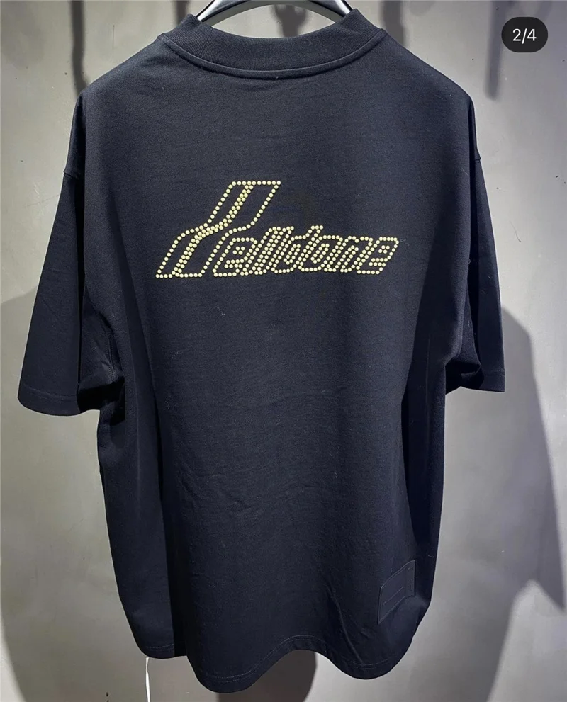 

Good 2021 Quality Yellow Pearl Hot Beads for Men and Women with Short Sleeve T-shirt Good Quality Streetwear Cotton