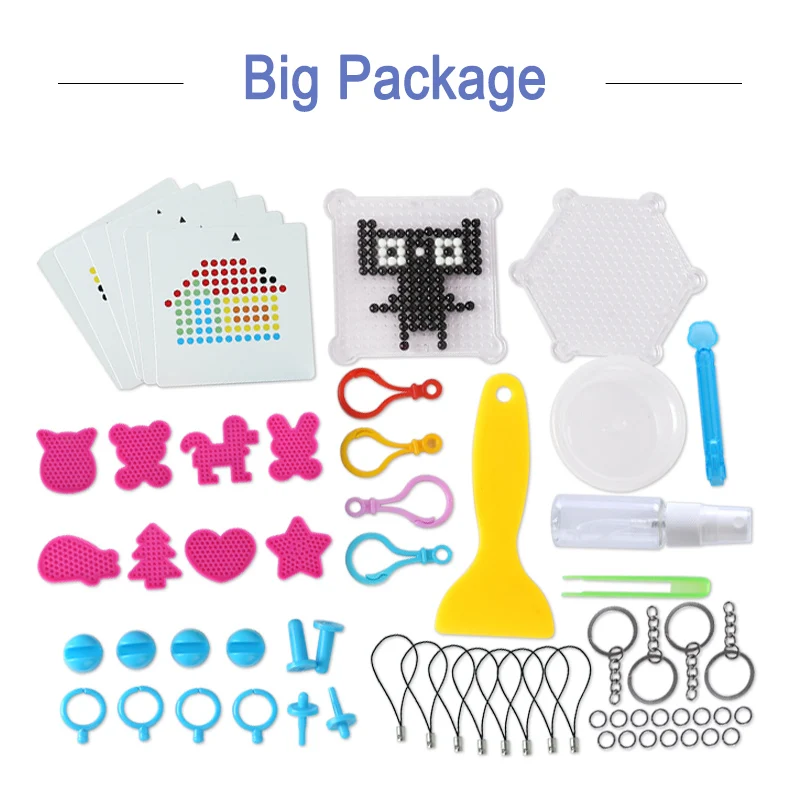 Caja de pl&aacute;stico Hama para ni&ntilde;os, cuentas de agua Perler, Spray Aqua Magic, 3D, educativo, rompecabezas, accesorios, juguetes, 15000 Uds.-2