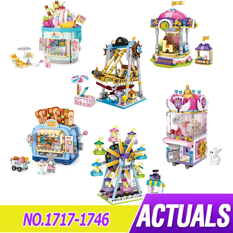 

LOZ 1717-1746 мини-Сити блоки игрушка парк развлечений Строительные блоки магазин DIY Builidng кирпичи Архитектура развивающие игрушки