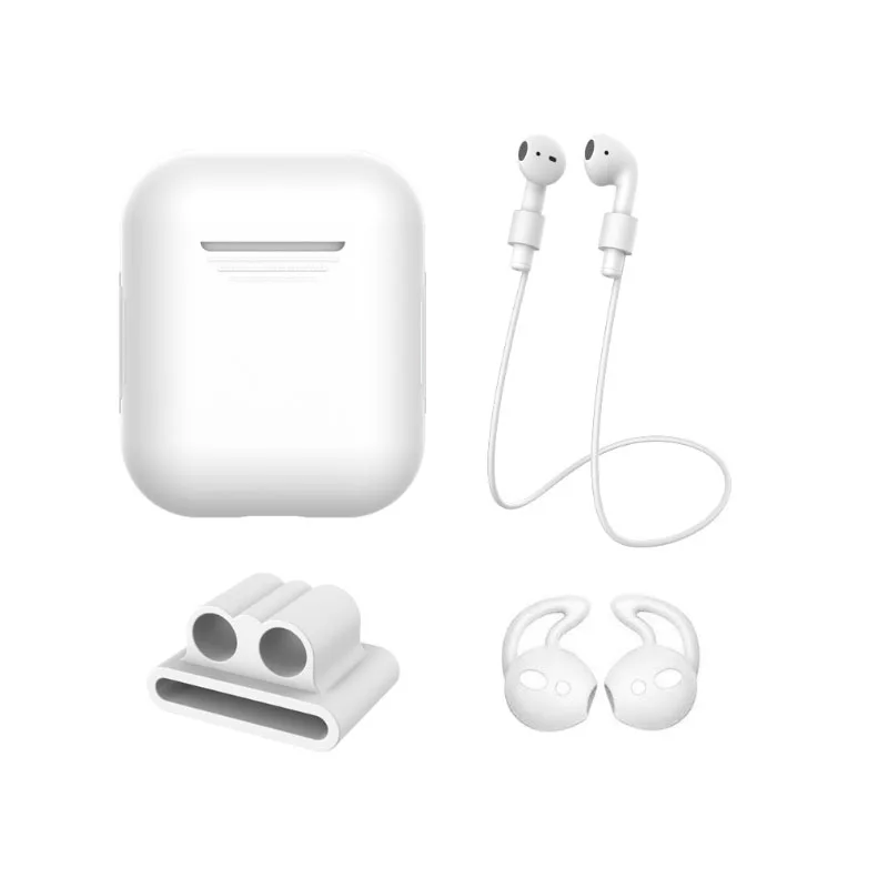 Силиконовый защитный чехол 4 в 1 для Airpods анти потеря спортивные наушники