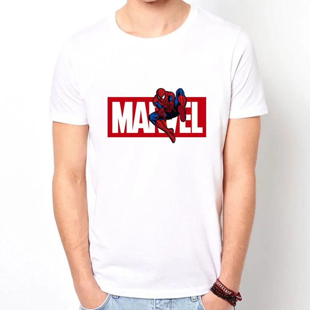 Мстители 2019 новая модная футболка Marvel с коротким рукавом Мужская принтом