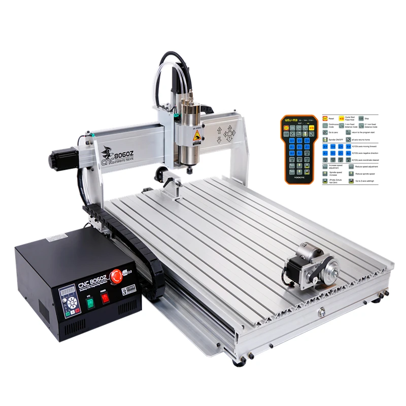YOOCNC 8060Z фрезерный станок с ЧПУ гравер гравировальный 3 оси 4 2200 Вт для ПВХ ABS PCB