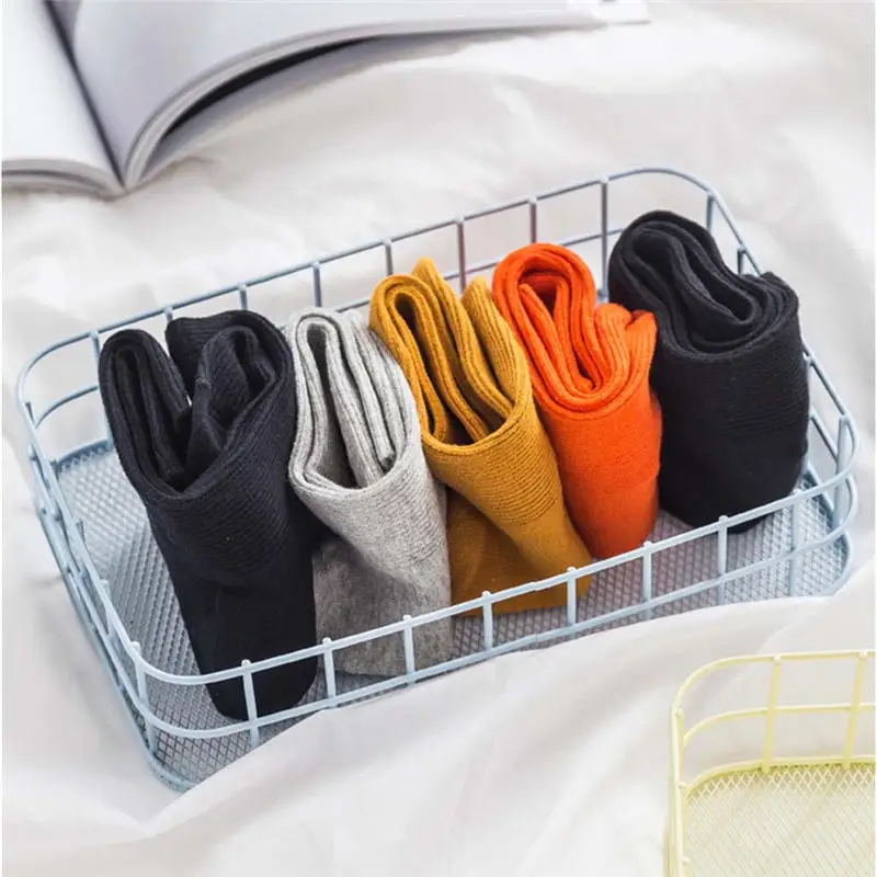 

Fashion Cute Wrought Iron Storage Basket Books Cosmetics Clothing Storage Basket Multi-purpose Home Desktop Storage Basket