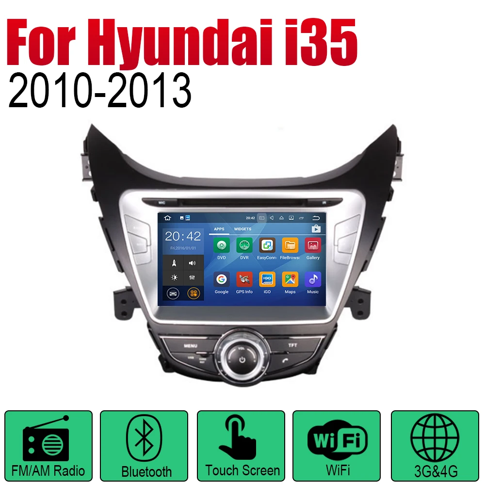 Автомагнитола ZaiXi на Android 2 Din с DVD для Hyundai i35 Elantra flutic 2010 ~ 2013 автомобильный