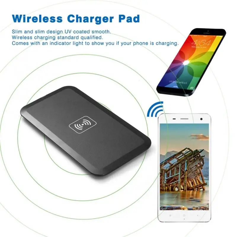Универсальное беспроводное зарядное устройство Phnoe Qi Быстрое для Samsung iPhone Huawei Xiaomi