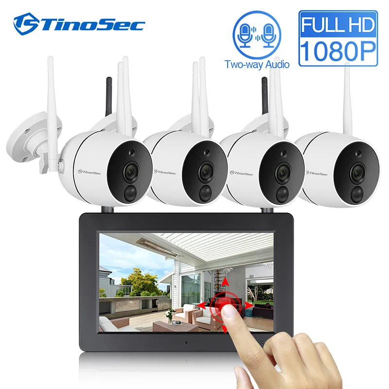 TinoSec камера видеонаблюдения системы безопасности 1080P WiFi мини NVR комплект
