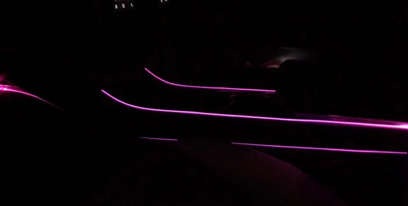 Многоцветный светодиодный светильник, аксессуары для салона автомобиля, модификация, контрольный светильник для Tesla, модель 3, светильник в полоску