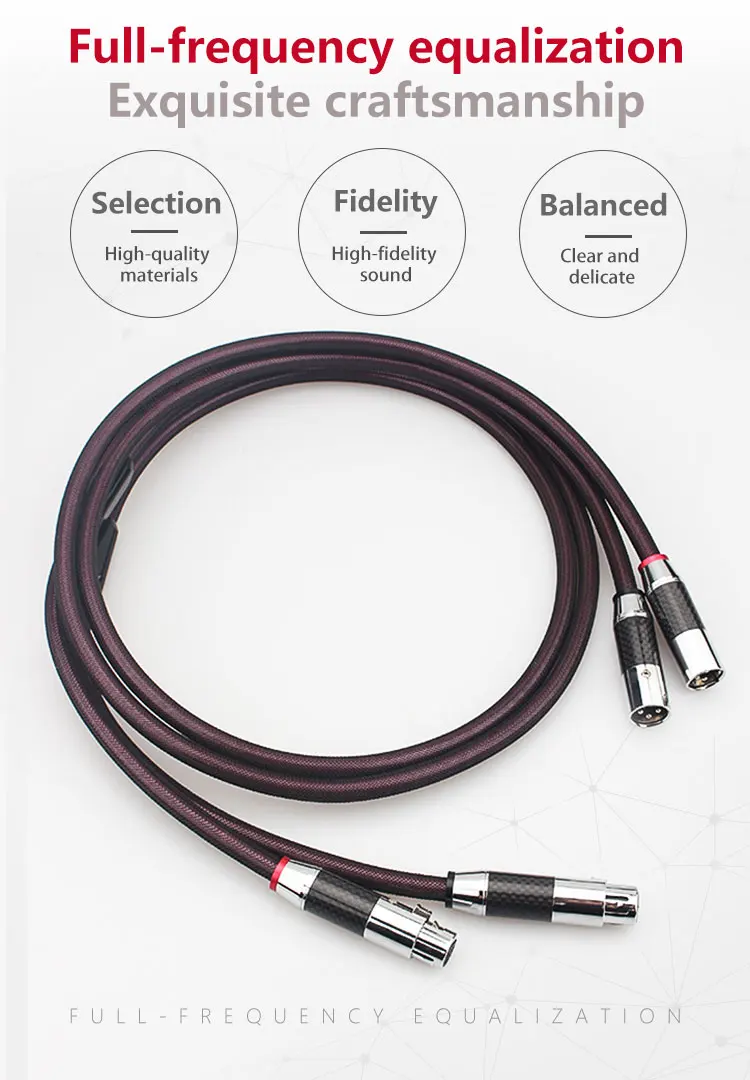 Hi-Fi аудио кабель чистого серебра XLR балансовые кабели из углеродного волокна