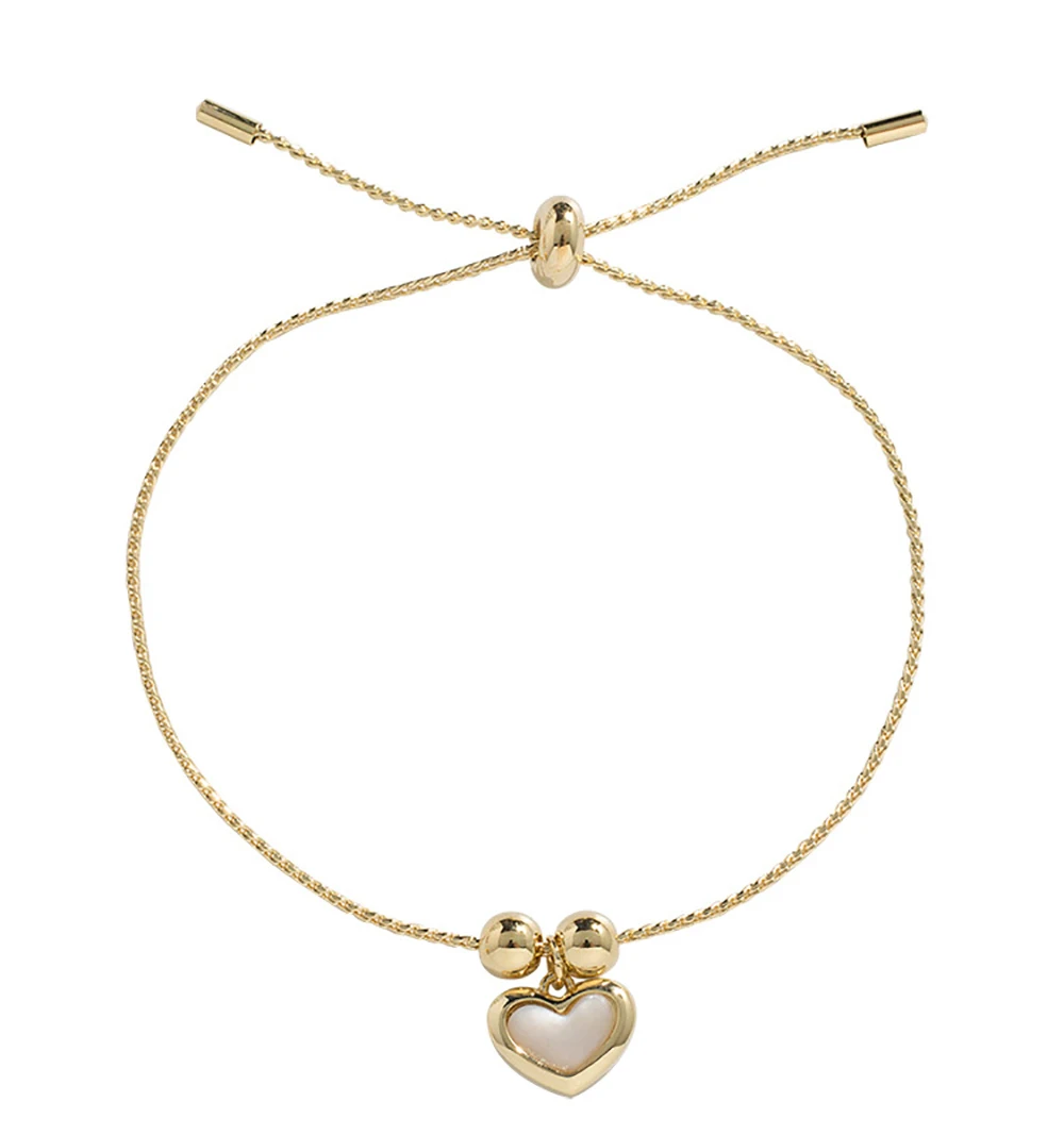 

Korean Fashion Opal Love Pendant Bracelet for Woman Simple and Exquisite Gold Chain Cuff Bracelet Party Jewelry Anniversary Gift