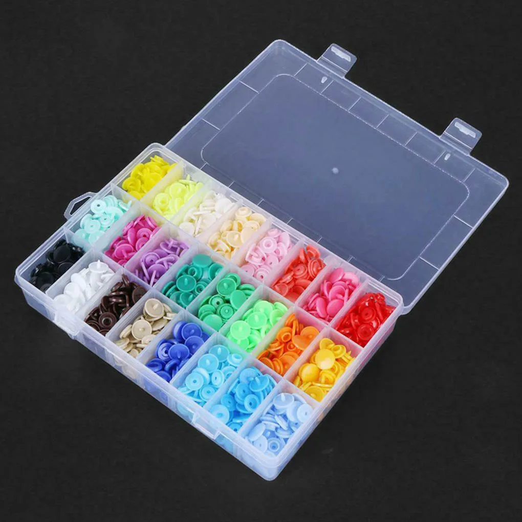 

24 Colors Snap Button Fastener Plier Set Clothes Bags Bibs DIY Resin Snap Buttons