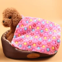 fashion super soft pets beds for dogs blanket cat cushion thick coral fleece cushion kennel cushion method blanket for large dog