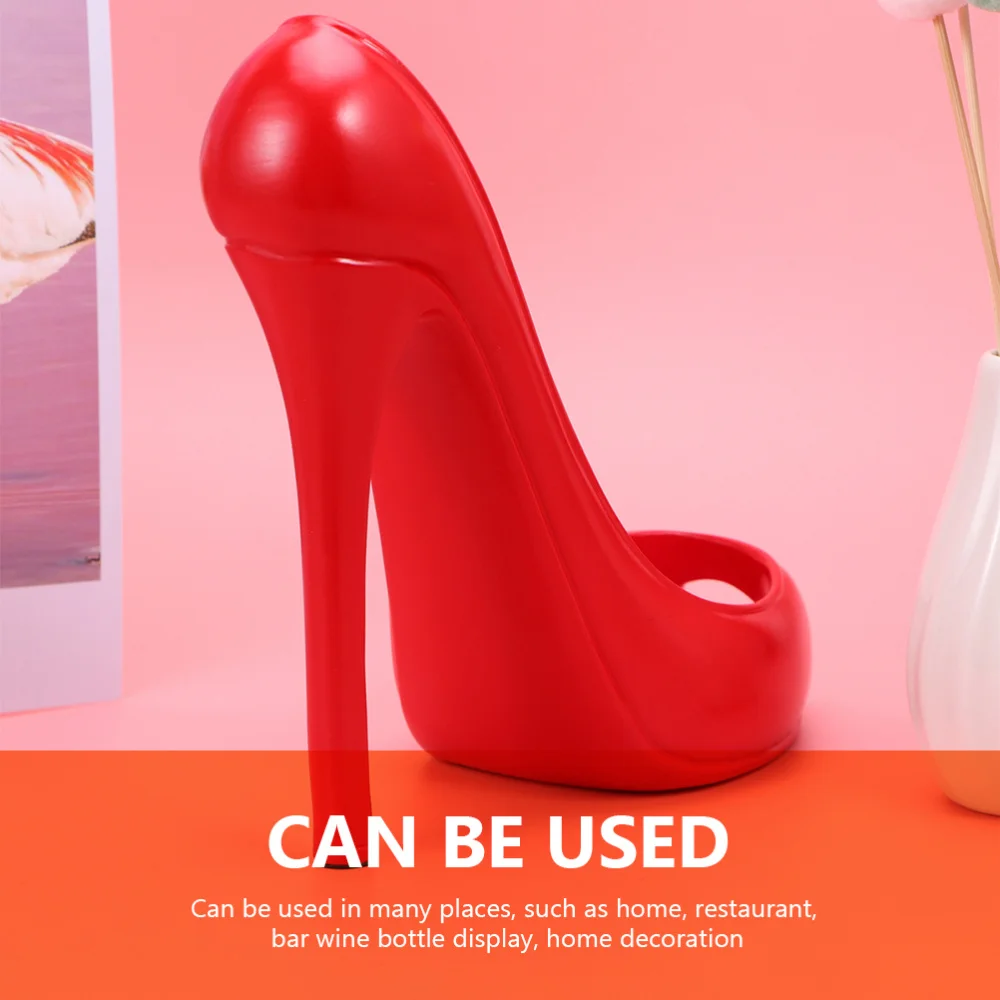 

1Pc Decorative Resin Bottle Stand Desktop High Heel Shoe Bottle Shelf