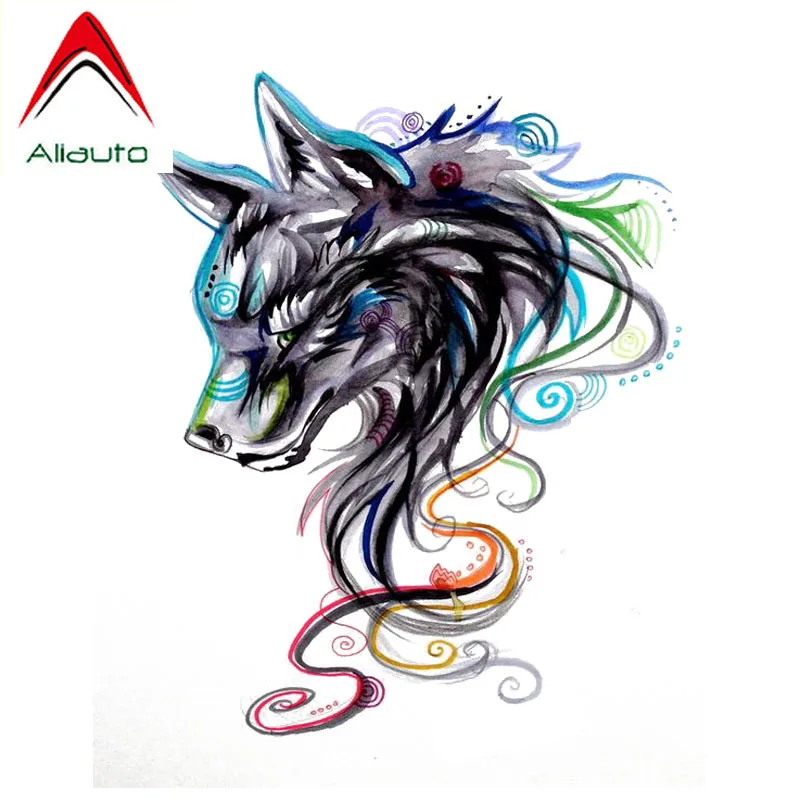 

Aliauto Creative Motorcycle Car Sticker Painted Tribal Wolf Accessories Waterproof Reflective Personality Decal PVC,15cm*12cm