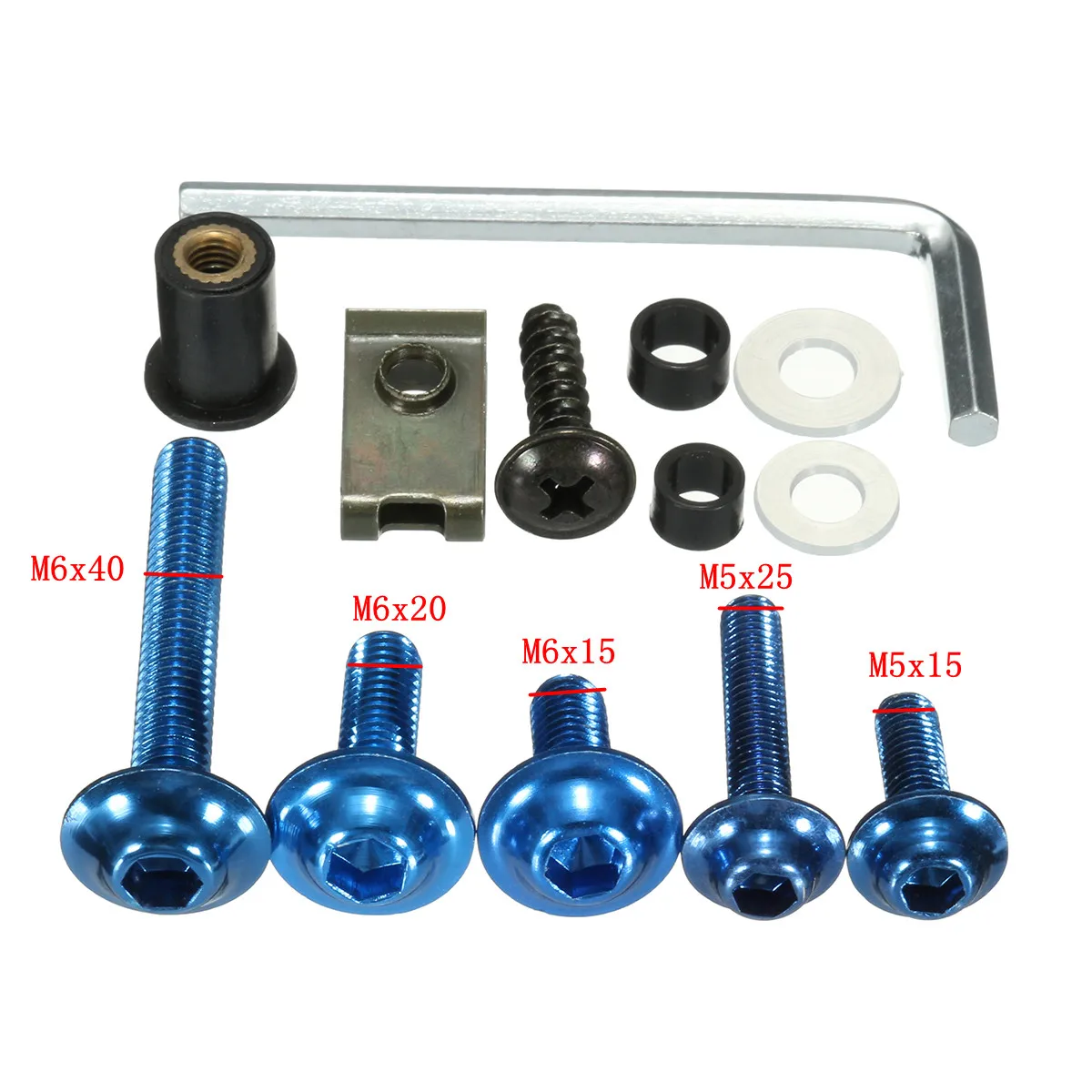 

155pcs Motorcycle Full Fairing Bolts Kit Sportbike Windshield Body Fastener Screws Nuts Universal