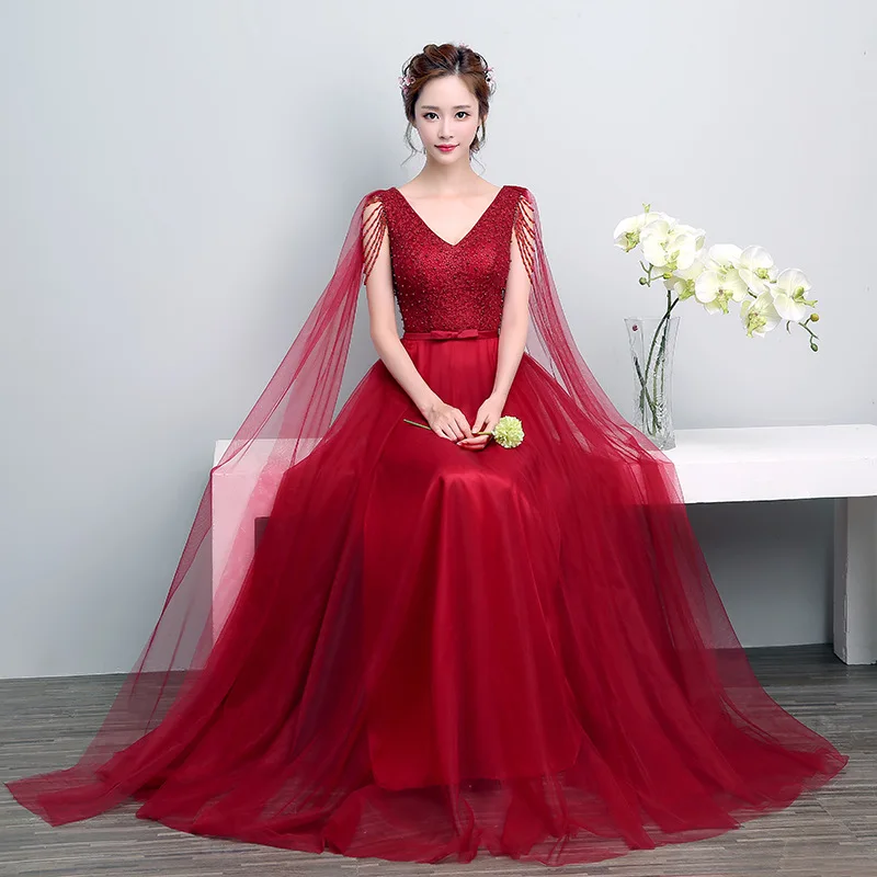 Новое роскошное вечернее платье Robe De Soiree банкетное V бургундское кружево
