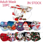 Рождественская Маска Mascarillas, одноразовые маски Для Лица Для взрослых на зиму, трехслойная Маска Для Лица с милым рисунком