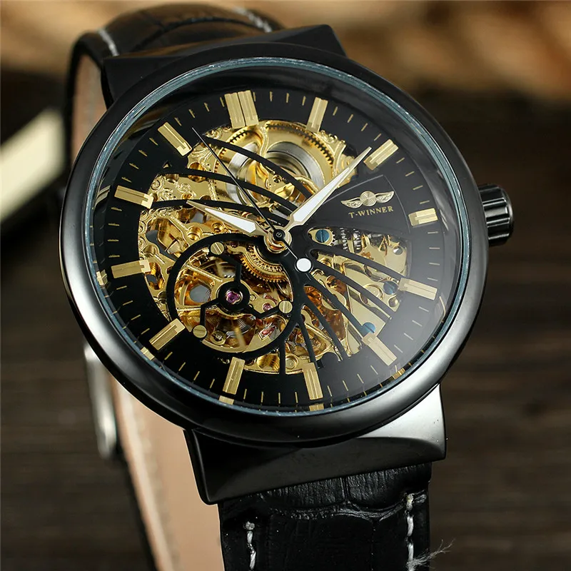 WINNER Automatic Mechanical Men Wristwatch Military Army Sport Male Clock Top Brand Luxury Skeleton Fashion Man Watch Gift 8126 | Наручные
