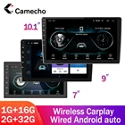 Camecho 7910 дюймовый автомобильный радиоприемник, мультимедийный видеоплеер, Android 10, автомобильный стерео Универсальный 2 Din автомагнитола для GPS, Wi-Fi, Carplay