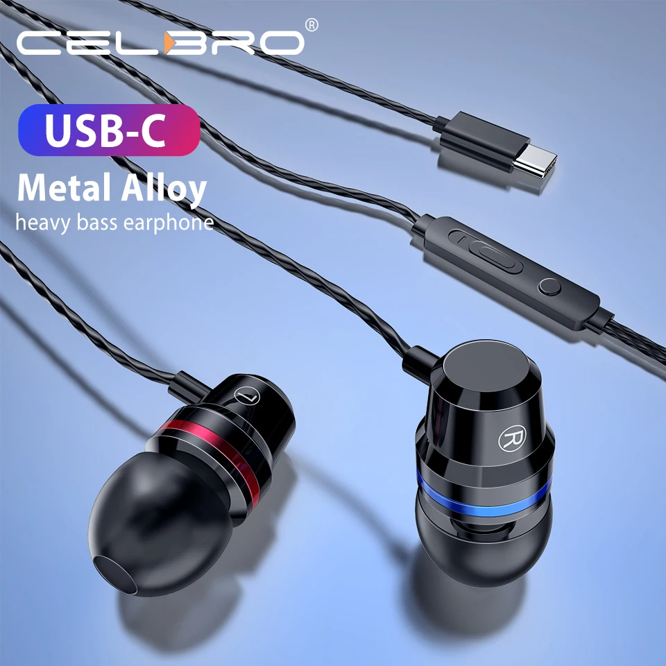 Usb Type C Wired Earphones Hifi DJ Headphone In-ear Earphone With Mic Earbuds Headset For Smartphone Mobile Phone Huawei Xiaomi |