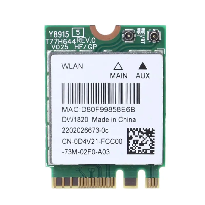Карта беспроводного адаптера для Dell Wireless 1820 DW1820 WLAN WiFi 802.11AC + BT 4 1 M.2 Wi-Fi карта D4V21