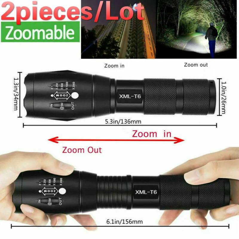 Оптовая продажа 2 шт. портативный мощный мини светодиодный тактический карманный