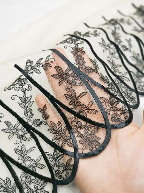 1 м/лот Ширина 24 см высокое качество новинка 2019 кружевная ткань с вышивкой