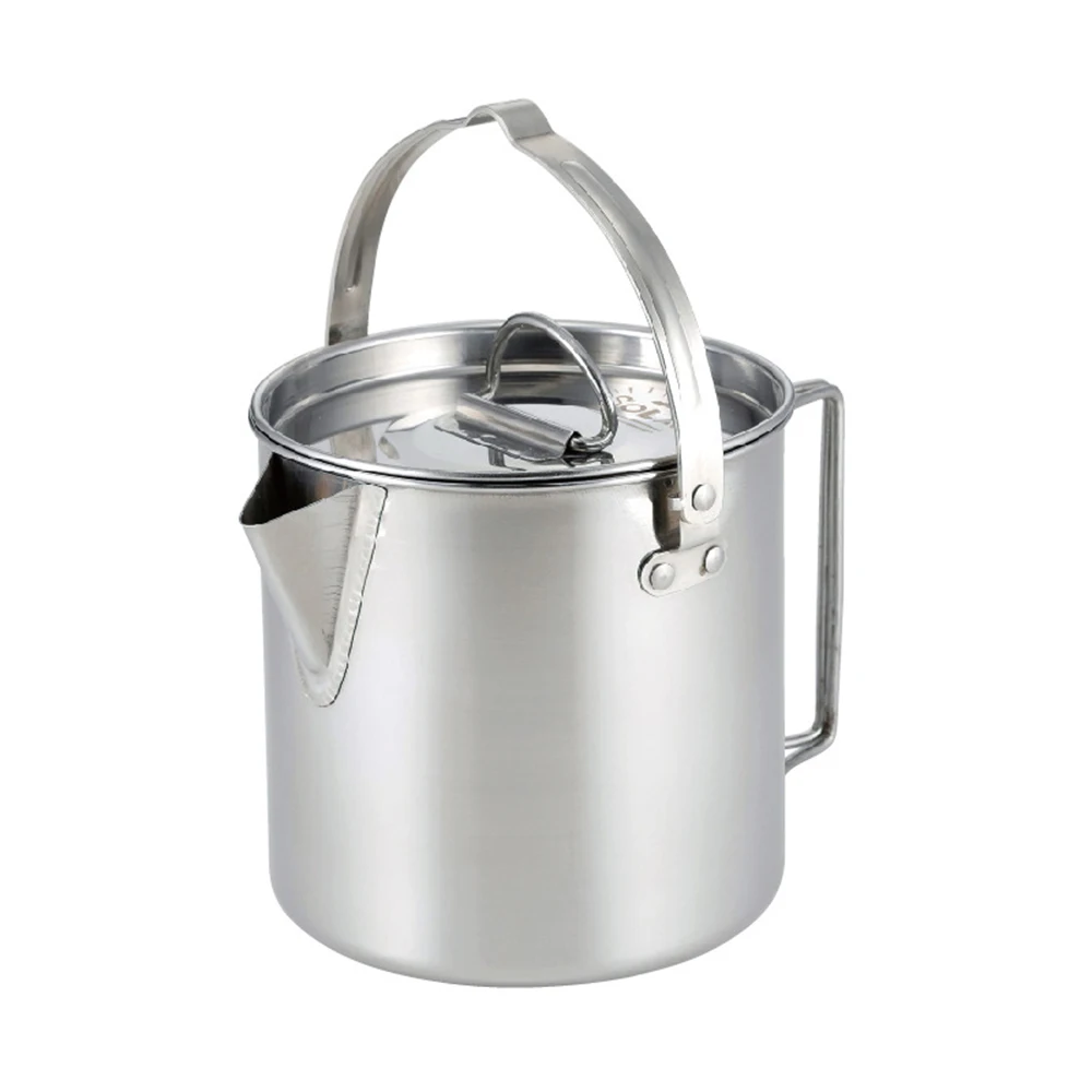 

Camping Kettle Stainless Steel Outdoor Cooking Kettle 1.2L Lightweight Compact Camping Pot Teakettle Hiking Backpacking Picnic