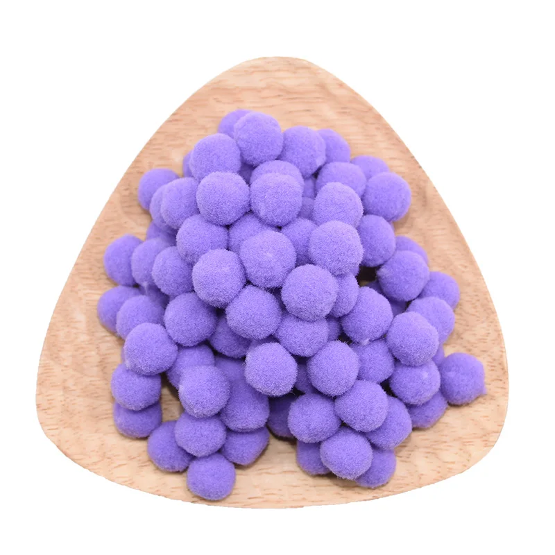 B16 purple 100 шт./лот, 15 мм, мульти-использование, сделай сам, мягкие помпоны, мячики для детей, игрушки, свадебные украшения, круглые фетровые шарики, помпоны, аксессуары для шитья - Цвет: B16 purple
