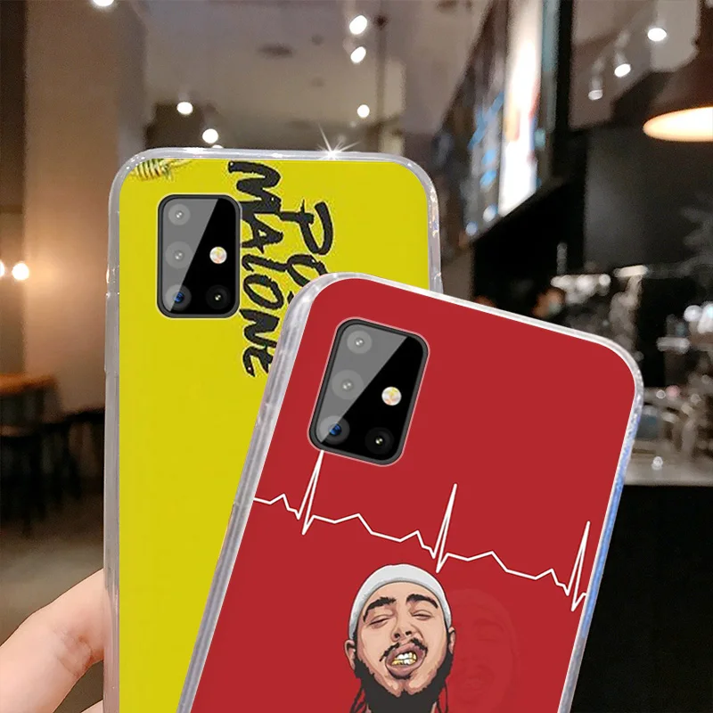 Чехол для телефона Samsung Galaxy A71 A21d A31 A40 A20r A32 A52 A72 A41 A11 A12 A50 A70 Post Malone Beerbongs прозрачные