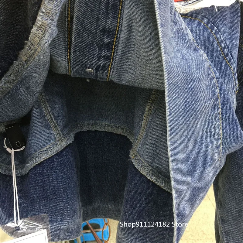 

European Station New Spring And Autumn New Lotus Leaf Collar Heavy Industry Diamond Lace Short Denim Jacket Female Jacket Top