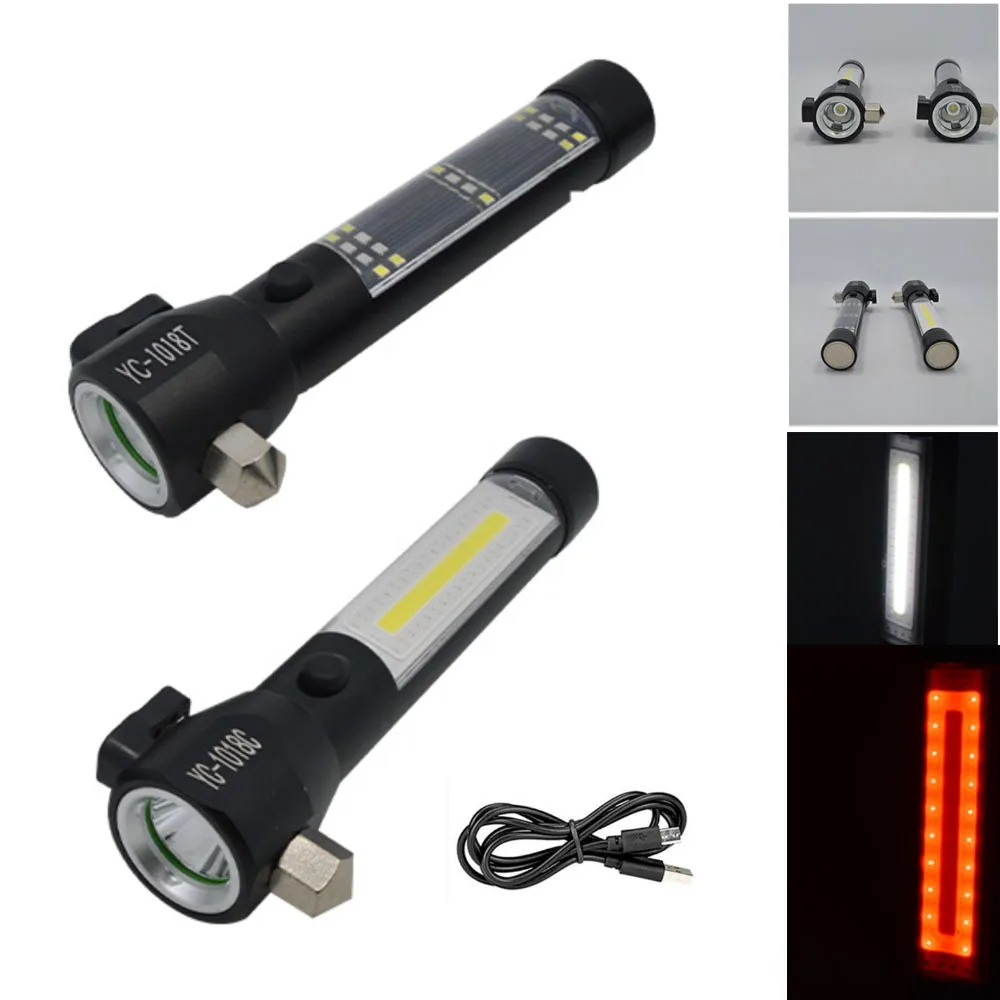 Мощный светодиодный фонарь T6 на солнечной батарее для кемпинга охоты работы 18650