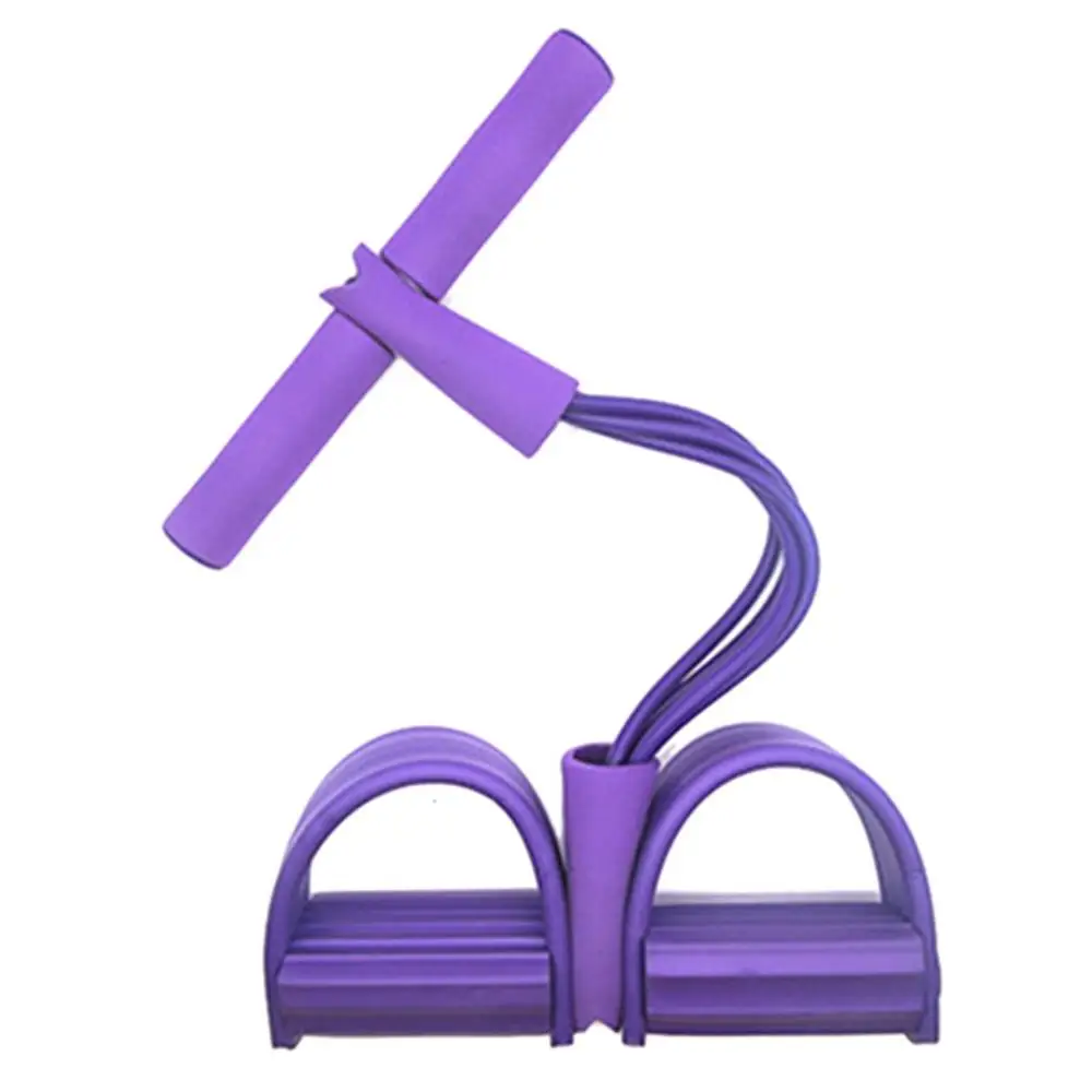 purple 1 шт. Многофункциональный четырехтрубный Съемник педалей эластичная веревка для ног тянущаяся веревка для сидения брюшного фитнеса - Цвет: purple