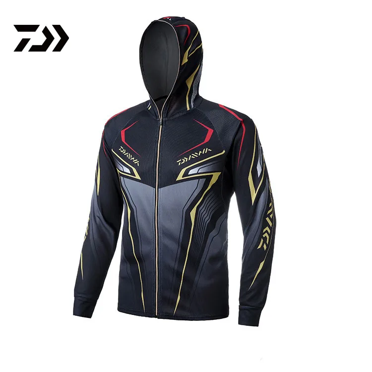 Жилет дайв Рыбалка для мужчин с длинным рукавом быстросохнущие рыболовные рубашки открытая спортивная рыбалка одежда DAWA с капюшоном одежда для рыбалки