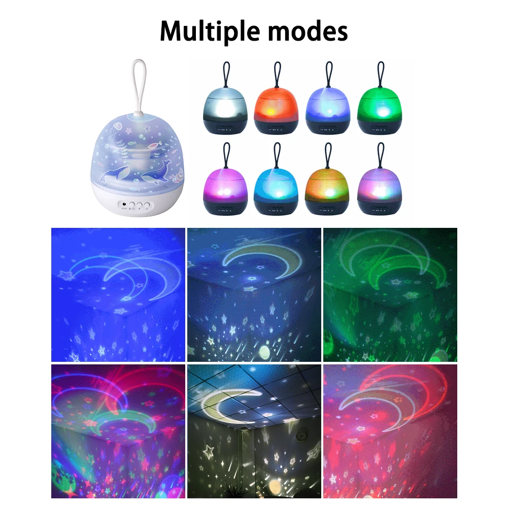 Ночной светильник вращающийся на 360 градусов проекция звездного неба 8 цветов