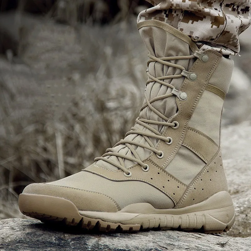

35 48 Size Men Women Ultrallight Outdoor Climbing Shoes Tactical Training Army Boots Summer Breathable Mesh Hiking Desert Boot