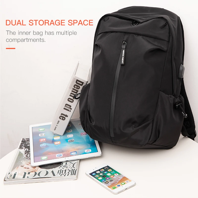 

Hk Fashion Men Backpack for Laptop 15.6" USB Waterproof Travel Backpack Large Capacity College Korean Student School Backpack