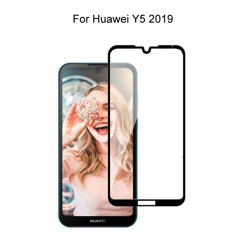 Закаленное стекло для Huawei Y5 2019 полное покрытие 2.5D защита экрана закаленное