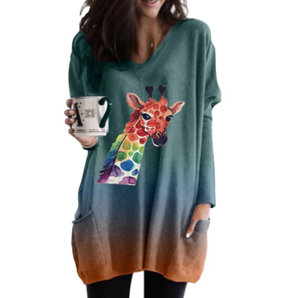 

Autumn Dress Women Long Sleeve Shirt Dress 2020 Woman Clothing V Neck Loose Printed Mini Dress Plus Size Casual Women's Dresses
