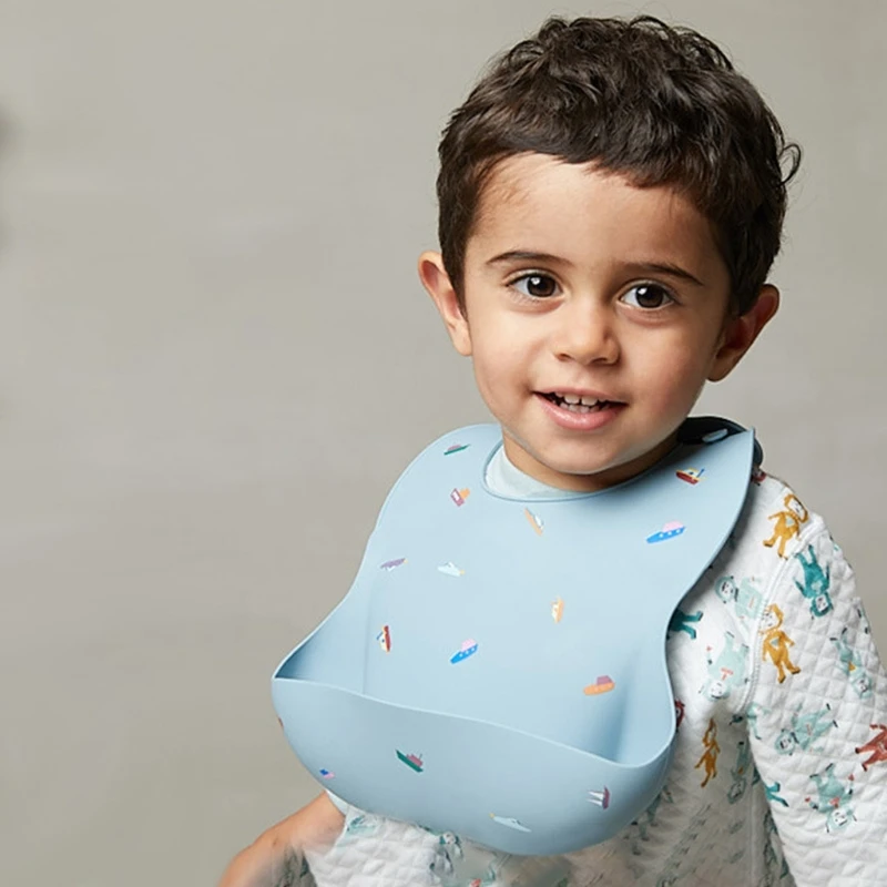 

Baby Food Grade Silicone Waterproof Bibs Newborn Boys Girls Feeding Saliva Towel Infants Adjustable Burp Apron