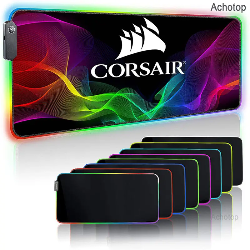 

RGB Gaming Mouse Pad Gamer CORSAIR Logo Computer Mousepad XXL 400x900mm Mause Large Desk Keyboard LED Mice Mat With Backlit