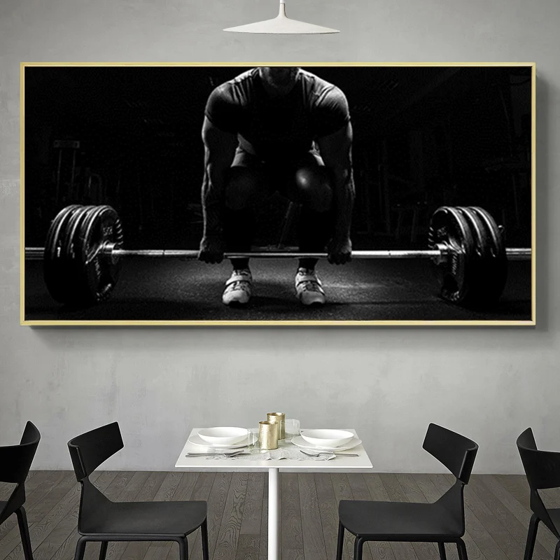 

Weight Lifting Man Poster Bodybuilding Fitness Workout Poster Wall Art Canvas Painting Posters and Prints for GYM Decor