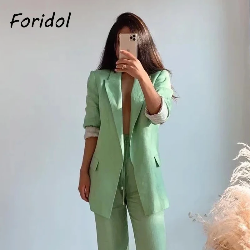 

Foridol Striped Oversized Blazer Coat Office Ladies Elegant Autumn Winter Loose Blazer Jacket 2021 New Coat