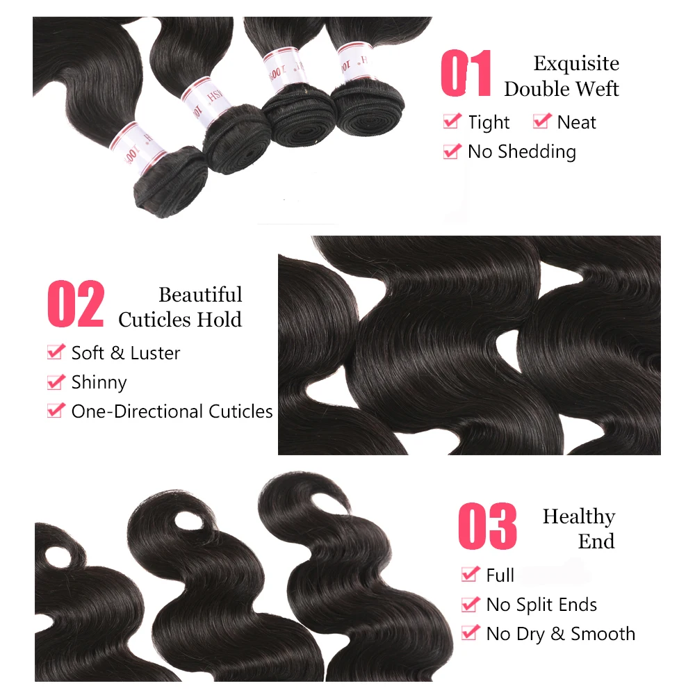 MSH волосы бразильские объемные волнистые плетение 3 пучка не Реми человеческие