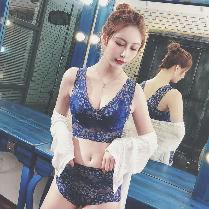 

[Single piece/set] Unrimmed Bra Large size Thin Lace Sports Pad Bra, lingerie set sexy sexy bras and panties sets for women
