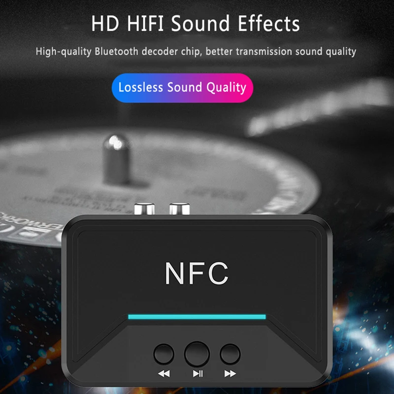 Горячая Распродажа BT200 3 5 мм беспроводной NFC Bluetooth V5.0 приемник наборы адаптер AUX HiFi