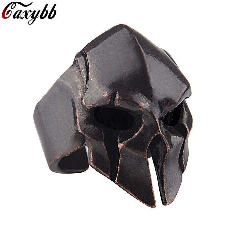 

Retro Spartan Hero Helmet Mask Rings for Men Fashion Individuality Ornaments Cool Biker Punk Rock Rap Rings For Male