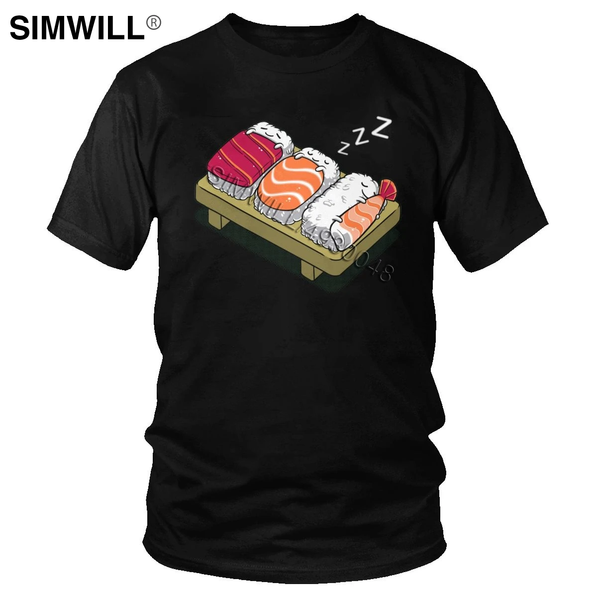 

Суши футболка для мужчин хлопок эко японской кухни, футболка с короткими рукавами, футболка с круглым воротником принтовые тройники класси...