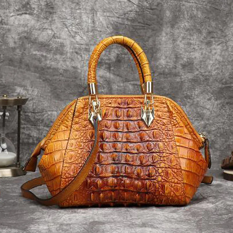 Женская сумка из натуральной кожи модная кожаная через плечо однотонная Ретро