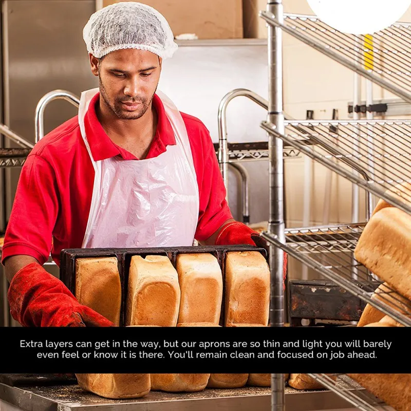 100 шт./компл. одноразовый фартук прозрачный простой в использовании кухонный для