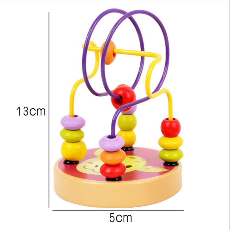 

Boys Girls montessori Wooden Toys Wooden Circles Bead Wire Maze Roller Coaster Educational Wood Puzzles Kid Toy